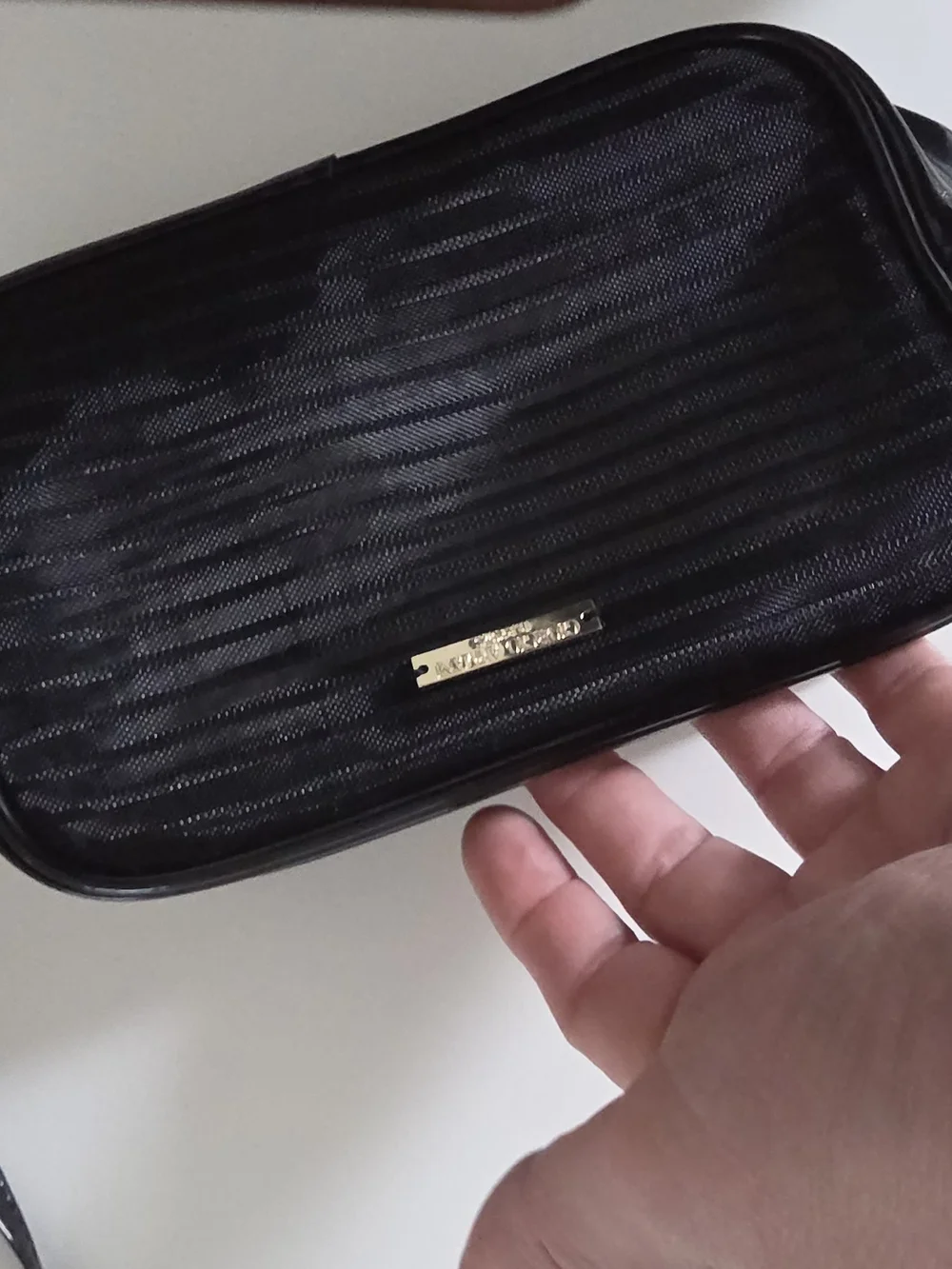 Giorgio Armani Men’s Black Textured Wallet with Gold Logo